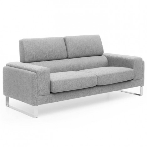 Canapé 2 Places Tissu "Ezekiel" 158cm Gris Argent|Canape|Paris Prix