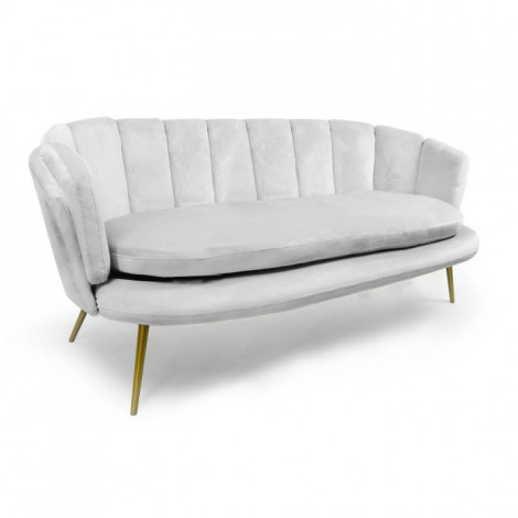 Canapé 3 Places en Velours "Dabren" 185cm Blanc|Canape|Paris Prix