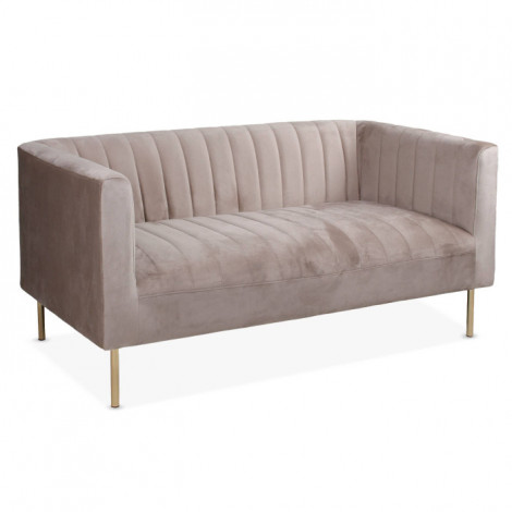 Canapé 2 Places Velours "Taylor" 150cm Taupe|Canape|Paris Prix