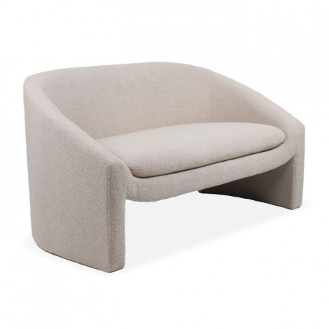 Canapé 2 Places Tissu Bouclette "Steve" 139cm Beige|Canape|Paris Prix
