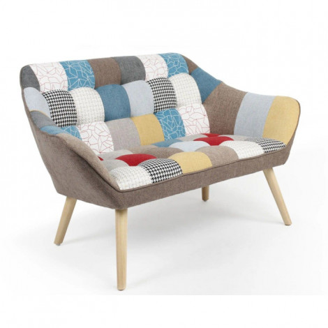 Canapé 2 Places Scandinave "Taone" 128cm Multicolore|Canape|Paris Prix
