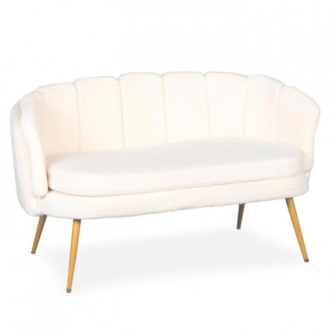 Canapé 2 Places en Bouclette "Dabren" 138cm Beige|Canape|Paris Prix