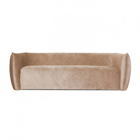 Canapé 3 Places Velours "Marquita" 220cm Taupe Clair|Canape|Paris Prix
