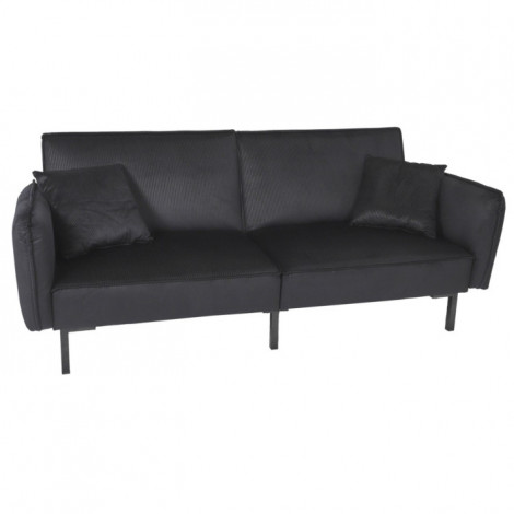 Canapé Convertible en Velours "Giulia" 198cm Noir|Canape|Paris Prix