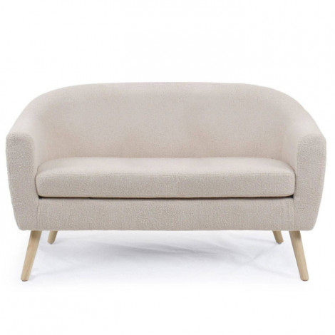 Canapé 2 Places Bouclette "German" 129cm Beige|Canape|Paris Prix