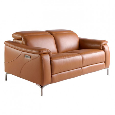 Canapé 2 Places Relax en Cuir "Kerry" 154cm Marron|Canape|Paris Prix