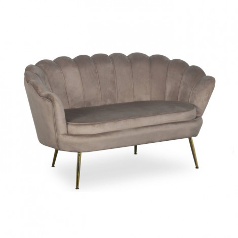 Canapé 2 Places en Velours "André" 135cm Taupe|Canape|Paris Prix