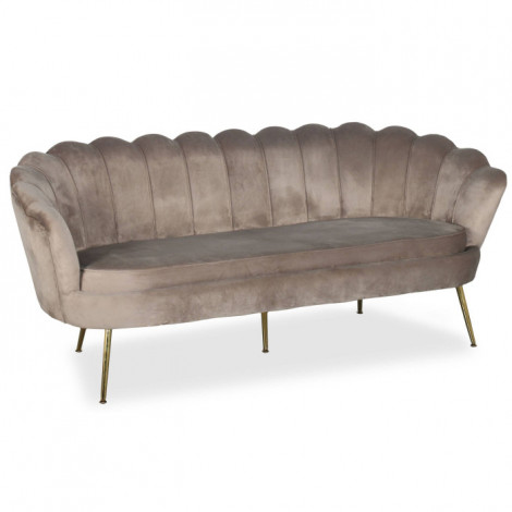 Canapé 3 Places en Velours "André" 181cm Taupe|Canape|Paris Prix
