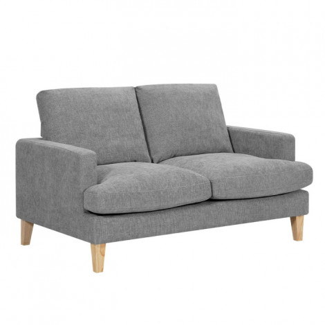 Canapé 2 Places en Tissu "Roscoe" 143cm Gris & Naturel|Canape|Paris Prix