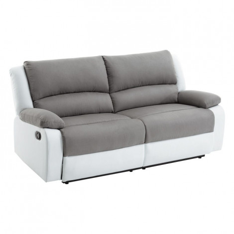 Canapé de Relaxation 2 Assises XXL "Walker" 193cm Gris & Blanc|Canape|Paris Prix