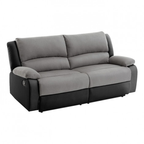 Canapé de Relaxation 2 Assises XXL "Walker" 193cm Gris & Noir|Canape|Paris Prix