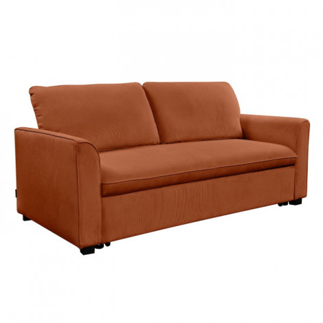 Canapé Convertible en Velours "Booker" 198cm Terracotta|Canape|Paris Prix