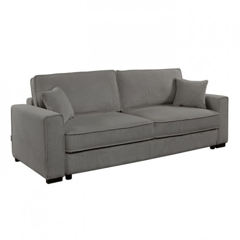 Canapé Convertible en Velours "Alden" 230cm Gris|Canape|Paris Prix