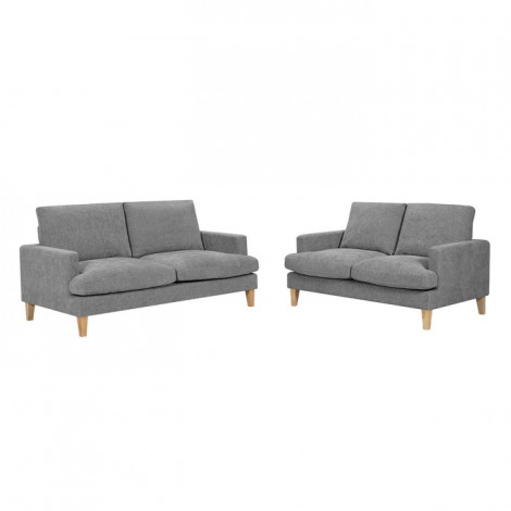 Ensemble Canapé en Tissu "Roscoe" 173cm Gris & Naturel|Canape|Paris Prix