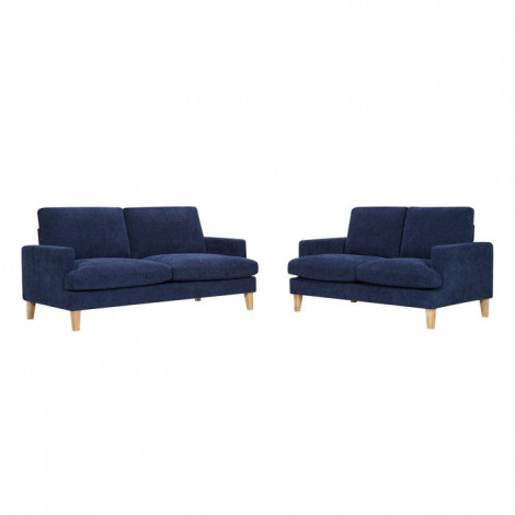 Ensemble Canapé en Tissu "Roscoe" 173cm Bleu & Naturel|Canape|Paris Prix