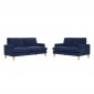Ensemble Canapé en Tissu "Roscoe" 173cm Bleu & Naturel|Canape|Paris Prix