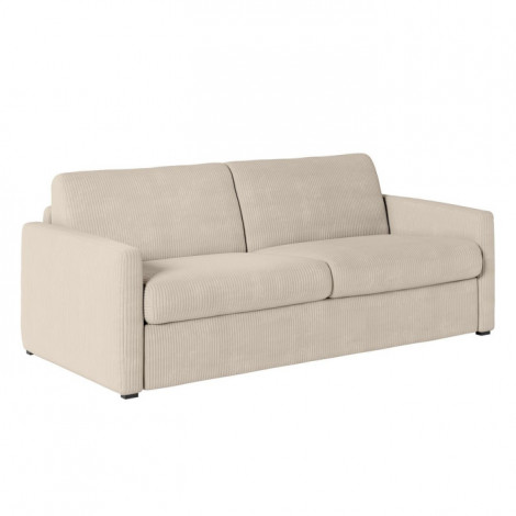 Canapé Convertible 3 Places Velours "Aly" 178cm Beige|Canape|Paris Prix