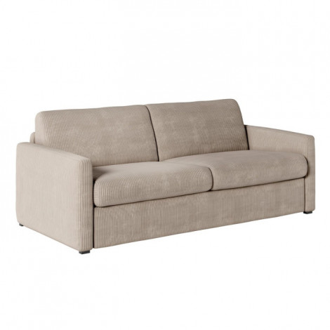 Canapé Convertible 3 Places Velours "Aly" 178cm Taupe|Canape|Paris Prix