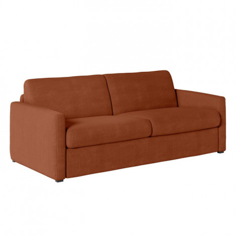 Canapé Convertible 3 Places Velours "Aly" 178cm Terracotta|Canape|Paris Prix