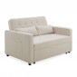 Canapé Convertible 2 Places Bouclette "Léa" 133cm Beige|Canape|Paris Prix