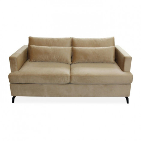 Canapé Convertible Velours "Asunta" 177cm Taupe Clair|Canape|Paris Prix