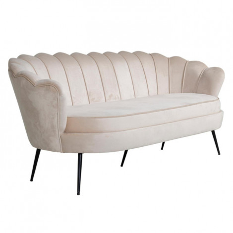 Canapé 3 Places en Velours "Calais" 180cm Beige|Canape|Paris Prix