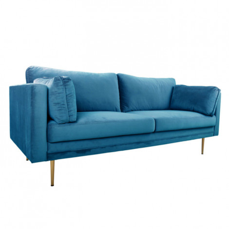 Canapé 3 Places en Velours "Boom" 203cm Bleu|Canape|Paris Prix