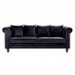 Canapé 3 Places en Velours "Chesterfield" 217cm Noir|Canape|Paris Prix