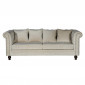 Canapé 3 Places en Velours "Chesterfield" 217cm Beige|Canape|Paris Prix