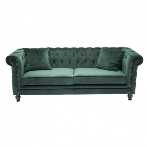 Canapé 3 Places en Velours "Chesterfield" 217cm Vert|Canape|Paris Prix