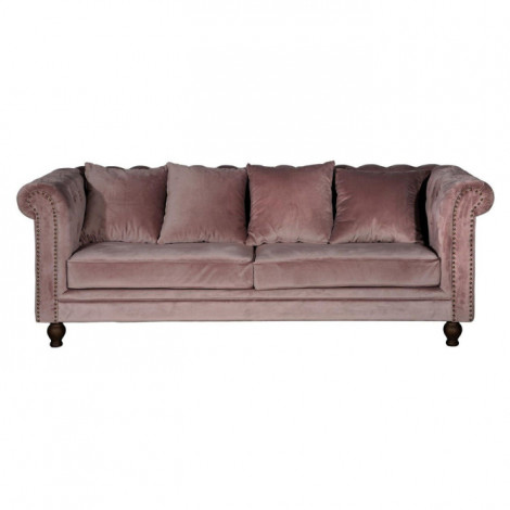 Canapé 3 Places en Velours "Chesterfield" 217cm Rose|Canape|Paris Prix