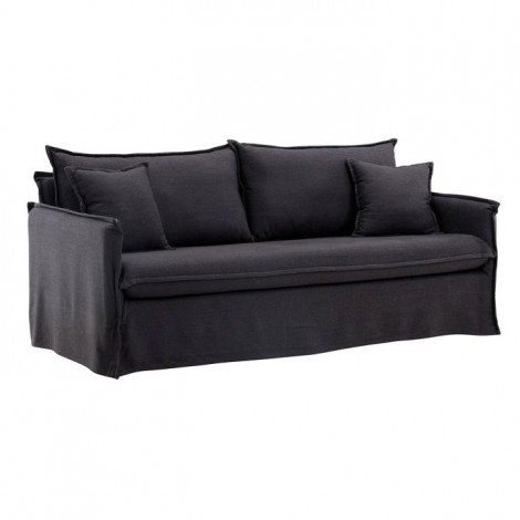 Canapé Droit 3 Places "Nova" 200cm Noir|Canape|Paris Prix