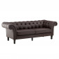 Canapé 3 Places Chesterfield "Atran" 226cm Marron Foncé|Canape|Paris Prix