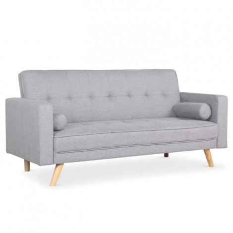 Canapé Convertible 3 Places Scandinave "Navya" Gris Clair|Canape|Paris Prix