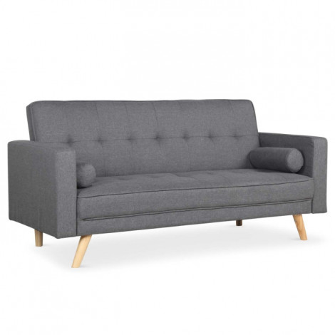 Canapé Convertible 3 Places Scandinave "Navya" Gris Foncé|Canape|Paris Prix