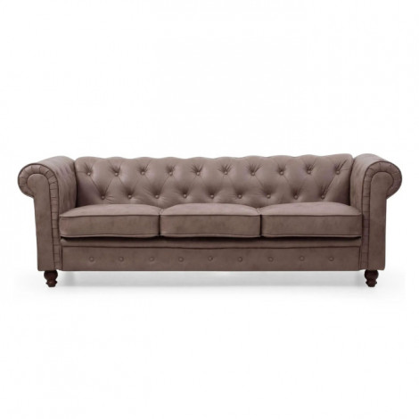Canapé 3 Places "Chesterfield" 209cm Marron Vintage|Canape|Paris Prix