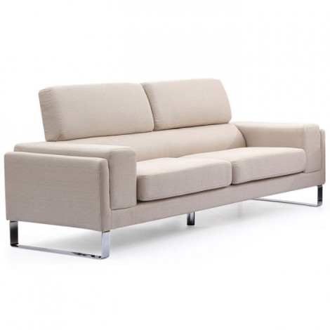 Canapé 3 Places Tissu "Ezekiel" 198cm Beige|Canape|Paris Prix