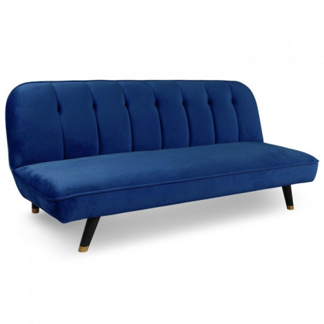 Canapé Convertible en Velours "Seattle" 180cm Bleu|Canape|Paris Prix