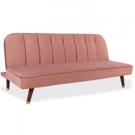 Canapé Convertible en Velours "Seattle" 180cm Rose|Canape|Paris Prix