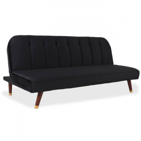 Canapé Convertible en Velours "Seattle" 180cm Noir|Canape|Paris Prix