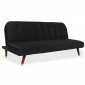 Canapé Convertible en Velours "Seattle" 180cm Noir|Canape|Paris Prix