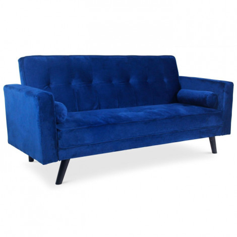 Canapé Convertible 3 Places Scandinave "Navya" Bleu Foncé|Canape|Paris Prix
