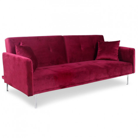 Canapé Convertible 3 Places "Lacla" 191cm Rouge|Canape|Paris Prix