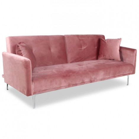 Canapé Convertible 3 Places "Lacla" 191cm Rose|Canape|Paris Prix