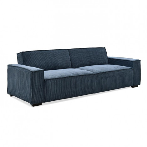 Canapé Convertible 3 Places Velours "Dudley" 230cm Bleu|Canape|Paris Prix