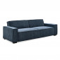 Canapé Convertible 3 Places Velours "Dudley" 230cm Bleu|Canape|Paris Prix