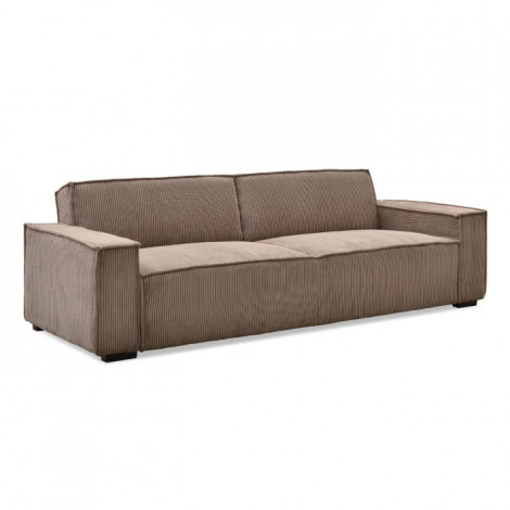 Canapé Convertible 3 Places Velours "Dudley" 230cm Taupe|Canape|Paris Prix