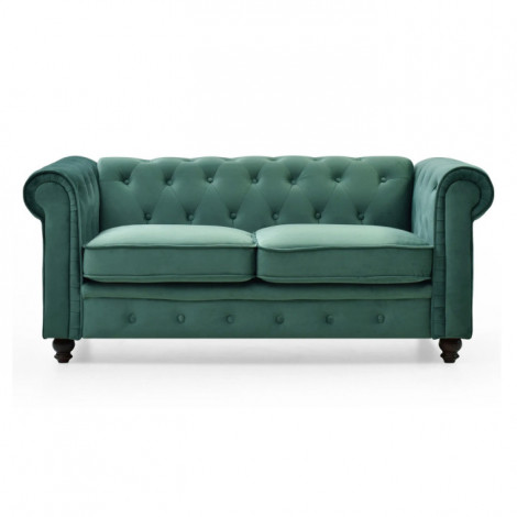 Canapé 2 Places Velours "Chesterfield" 158cm Vert|Canape|Paris Prix
