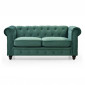 Canapé 2 Places Velours "Chesterfield" 158cm Vert|Canape|Paris Prix