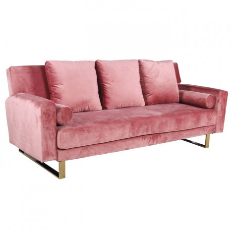 Canapé Convertible Velours "Albine" 210cm Rose|Canape|Paris Prix